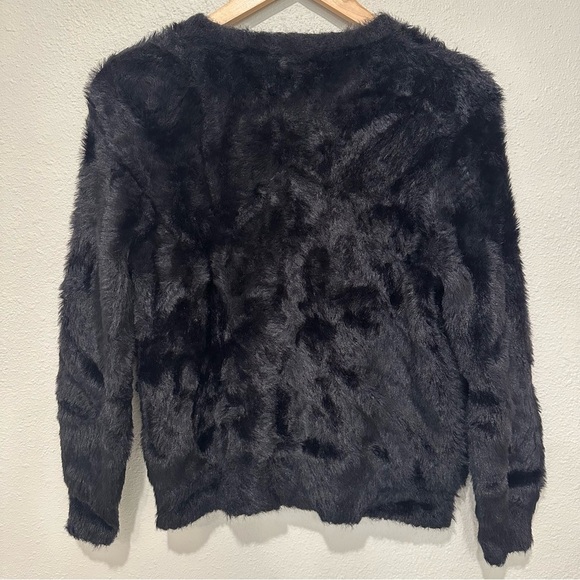 Zara Faux Fur Cardigan Sweater with Gold Star Buttons - Picture 8 of 9